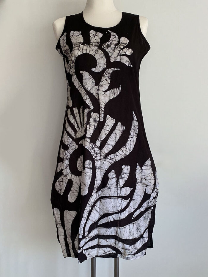 Etuikleid Batik schwarz